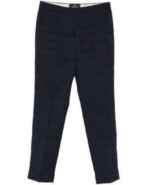 Etro Patterned Cuffed Trousers - Blue