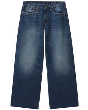 R13 Distressed Wide-Leg Jeans - Blue