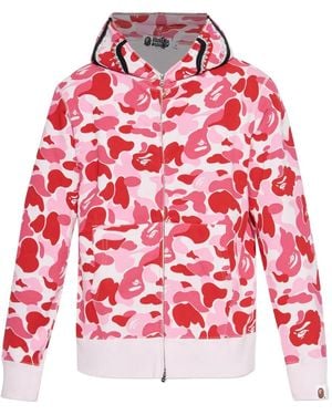 A Bathing Ape Camouflage-Pattern Hoodie - Red