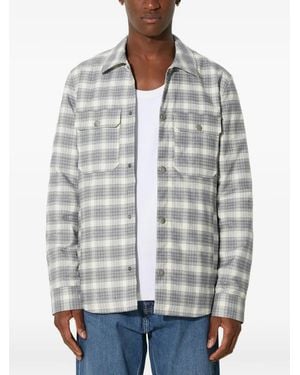 A.P.C. Check-Pattern Pocket Shirt - Grey