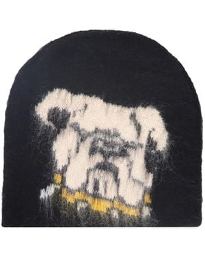 Market Intarsia Knit Beanie - Nero