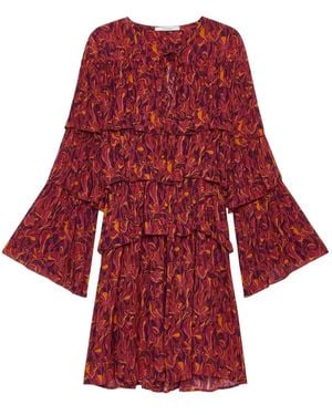 Maliparmi Floral-Print Tiered-Ruffle Mini Dress