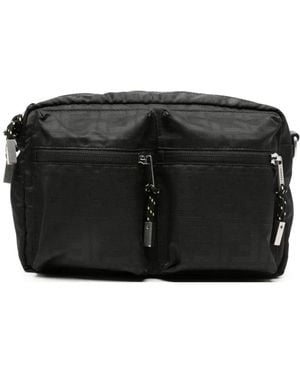 Fendi Borsa A Spalla Con Logo Jacquard - Nero