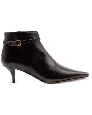 Roberto Festa Buckle-Strap Pointed-Toe Ankle Boots - Black