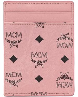 MCM Aren Visetos Card Holder - Pink