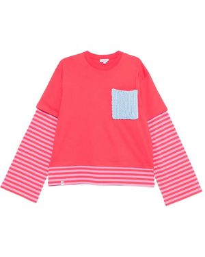 Charles Jeffrey Camiseta Con Mangas A Rayas - Rosa