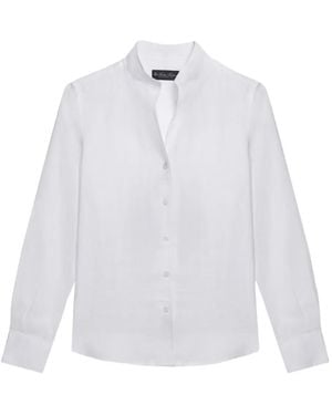 Brooks Brothers Stand-Collar Linen Shirt - White