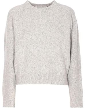 DUNST Trui Met Ronde Hals En Lange Mouwen - Wit