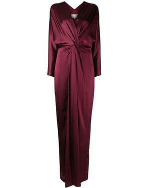 Michelle Mason Twist-Detail Silk Gown - Purple