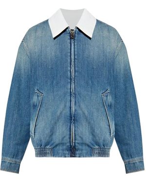 Loewe Contrast-Collar Denim Jacket - Blue