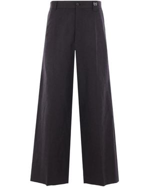 Balenciaga Logo-Embroidered Trousers - Blue