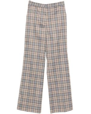 Manuel Ritz Check-Pattern Trousers - Grey
