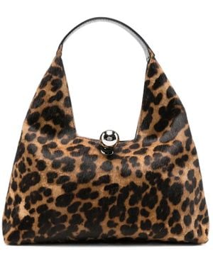 Marni Leopard-Print Trapeze Tote Bag - Black