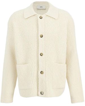 Ami Paris Ribbed Collar Cardigan - ホワイト