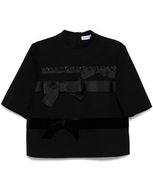 Dice Kayek T-Shirt À Détail De Nœud - Noir