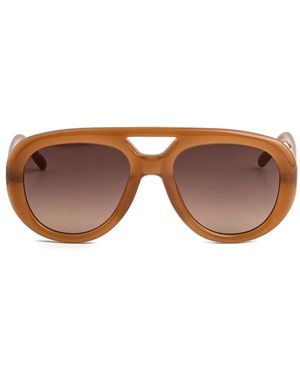 Kaleos Eyehunters Porter Pilot-Frame Sunglasses - Brown