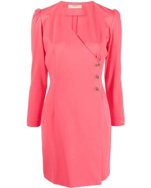 Twinset Long-Sleeve Wrap Dress - Pink