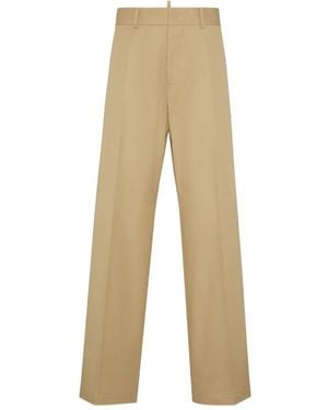 DSquared² Pressed-Crease Trousers - Natural
