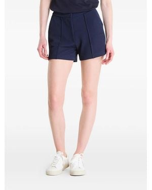 Guess Pique Contrast-Trim Seamed Shorts - Blue