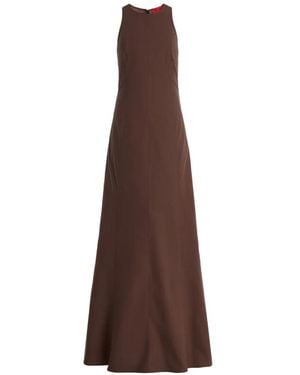 Thelatest Sleeveless Paneled Maxi Dress - Brown