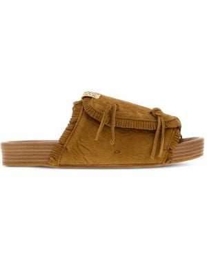 Visvim Christo Fringed Sandals - Brown