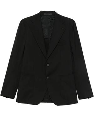 Tagliatore Single-Breasted Peak-Lapel Blazer - Black