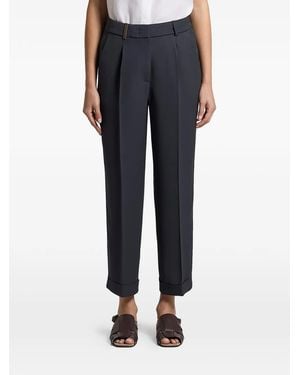 Peserico Pleated Cuffed Trousers - Blue