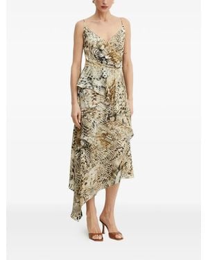 MARCIANO BY GUESS Ruffled Animal-Print Midi Dress - Metallic