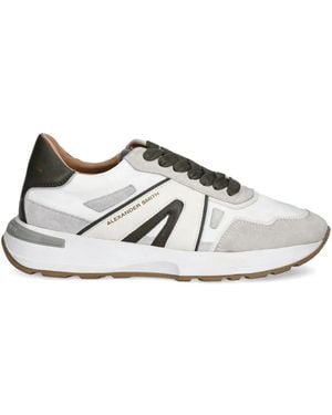 Alexander Smith Leather Panelled Sneakers - White