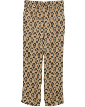 Drole de Monsieur Pantalon À Imprimé Graphique - Natural