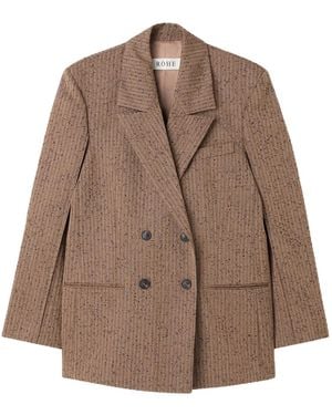 Rohe Herringbone Double-Breasted Blazer - Brown