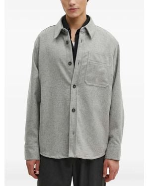 A.P.C. Chemise Boutonnée À Poche Plaquée - Gris