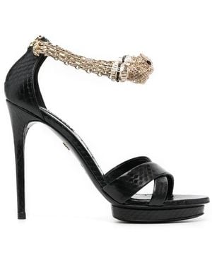 Roberto Cavalli 125Mm Panther Sandals - White