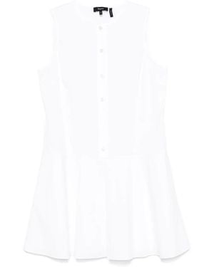Theory Flared Linen Blend Mini Dress - White