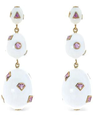 Bibi Van Der Velden Orecchini Pop Art Con Zaffiri - Bianco
