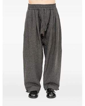 Jan Jan Van Essche Pantalon Ample À Design Plissé - Grey