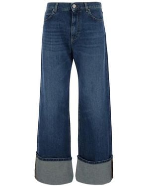 Pinko Turn-Up Cuff Love Birds Jeans - Blue