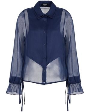 Giorgio Armani Semi-Transparentes Oberteil - Blau