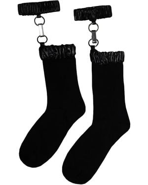 Vestiaire d'un Oiseau Libre Suspender-Ring Socks - Black