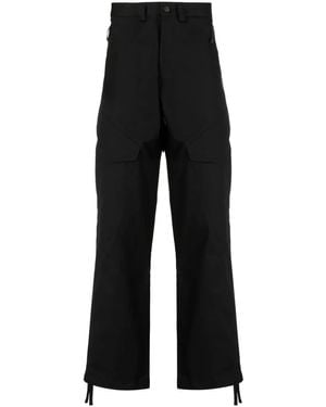 Moncler Logo-Patch Straight-Leg Trousers - Black