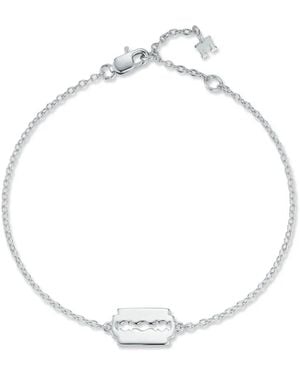 Mateo Sterling Mini Razor Blade Bracelet - White