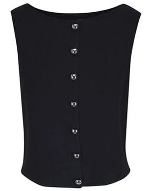 Lafayette 148 New York Débardeur En Maille À Boutonnière - Bleu