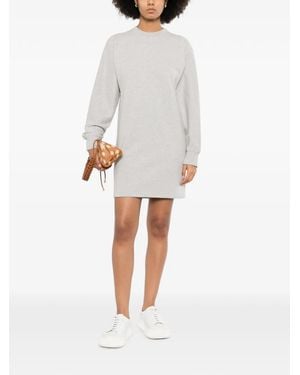 Jil Sander Crew-Neck Long-Sleeve Dress - White