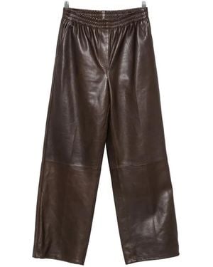 Jonathan Simkhai Elasticated-Waist Leather Pants - Brown