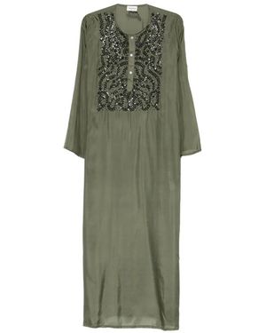 P.A.R.O.S.H. Beaded-Embellishment Maxi Dress - Green