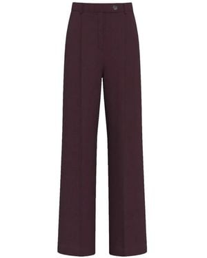 Marella Pressed-Crease Straight-Leg Pants - Purple
