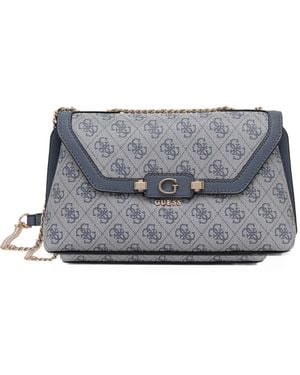 Guess Lindsey Monogram-Print Chain-Link Crossbody Bag - Grey