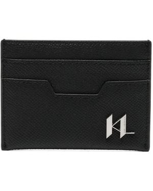 KARL LAGERFELD K/Monogram Leather Cardholder - Black