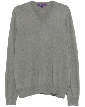 Ralph Lauren V-Neck Long-Sleeve Sweater - Gray