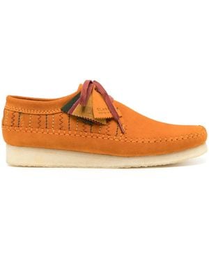 Clarks Weaver Suede Lace-Up Shoes - Orange
